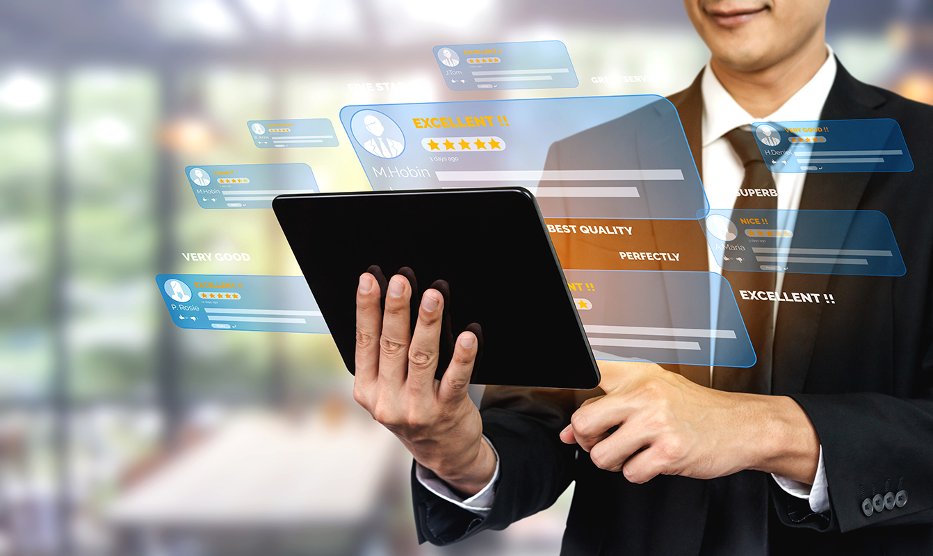 Customer Review Satisfaction Feedback Survey Concept.